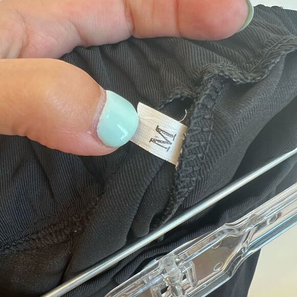 Black High Rise Elastic Back Straight Leg Boutique Trouser Pant Medium - Picture 7 of 8